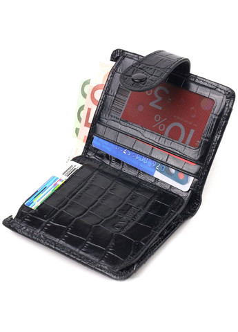 Компактный кошелек из натуральной кожи с тиснением под крокодила 21684 Canpellini (329198171)