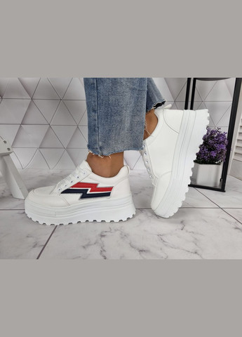 Кросівки крипери білі на високій платформі (24 см) sp-2865 No Brand (289728613)