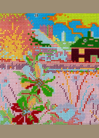 Набор для вышивания по нанесённой на канву схеме "Four season in the fieldsummer". AIDA 14CT printed 33*33 см Joy Sunday (313614596)