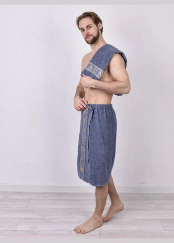 Банний набір для ванної з тапочками махра 70х150 Сірий (П4К-am-mahra-m-007) No Brand сірий