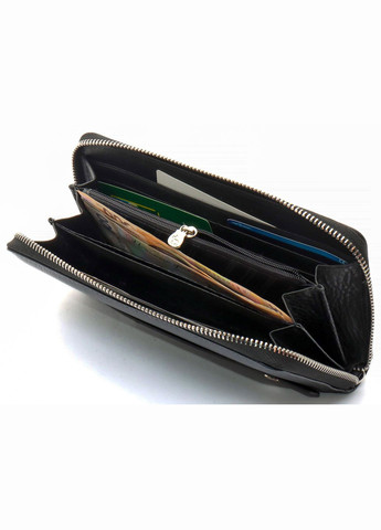 Чорний чоловічий гаманець-клатч на блискавці з натуральної шкіри MC-802-1 Marco Coverna (359380881)