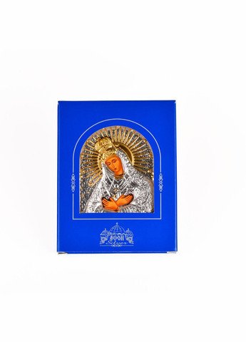 Остробрамська Ікона Божої Матері 4х5,6см аркової форми на пластиковому кіоті Silver Axion (265446294)