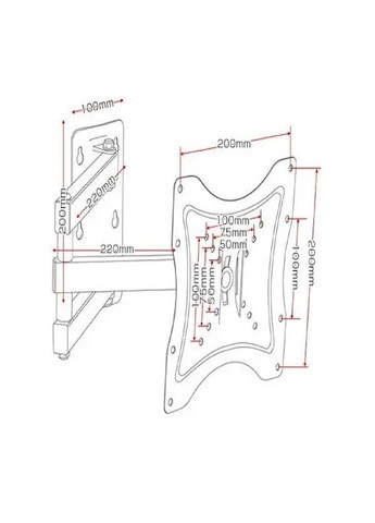 Кронштейн для телевизора на стену 14"-32" HDL-117B настенный крепеж для телевизора консольный Черный VTech (305057838)