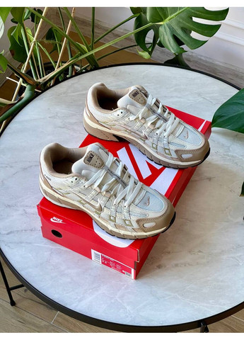 Бежеві Осінні кросівки чоловічі і жіночі nike p-6000 beige white | найк п-6000 бежеві білі No Brand