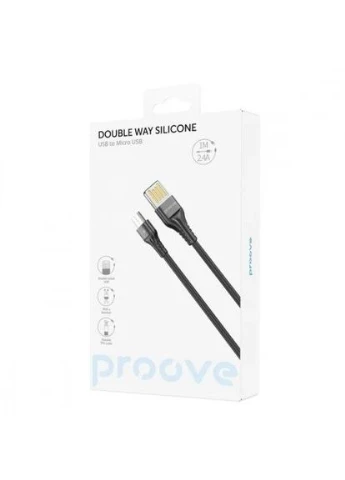 Кабель USB 2.0 AM - microUSB (5P), 1 м, Black, "Double Way", 2.4A DW1_BK Proove (395352738)