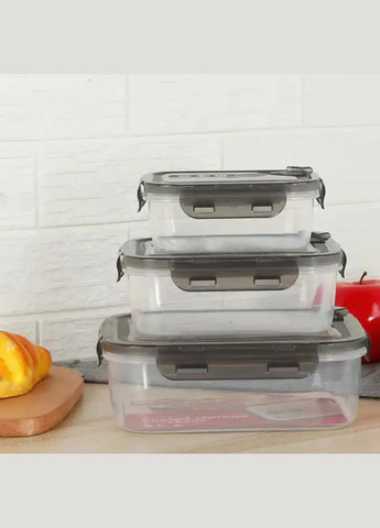 Харчові контейнери із силіконовою кришкою 3 шт. Supretto (302310529)