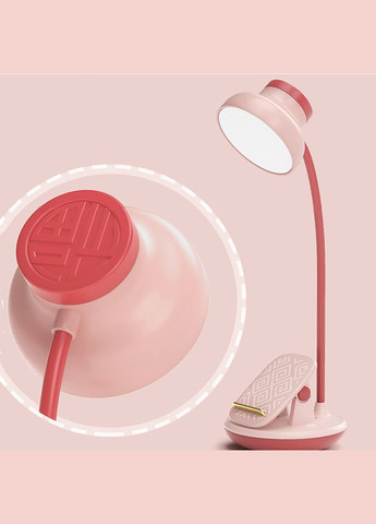 Настольная лампа GL-565 на прищепке с подставкой для телефона, розовая No Brand (358649749)