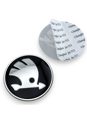 Наклейки з логотипом Шкода 65 мм алюмінієві 4 штуки. No Brand (364957848)