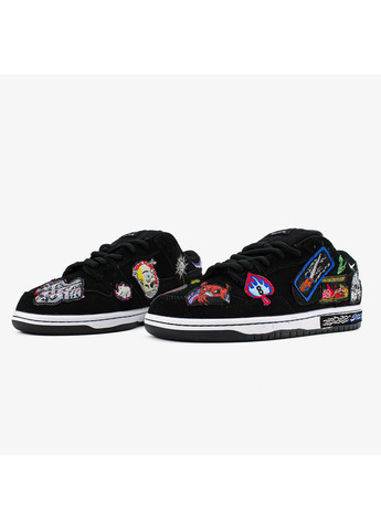Кросівки жіночі і чоловічі Nike SB Dunk Low Pro QS Neckface black | Найк СБ Данк низькі чорні No Brand чорні демісезони (369370237)