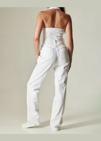 Комбінезон на блискавці білий Dilvin білий кежуал бавовна