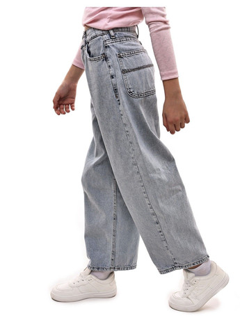 Голубые демисезонные джинсы для девочки подростка Real focus