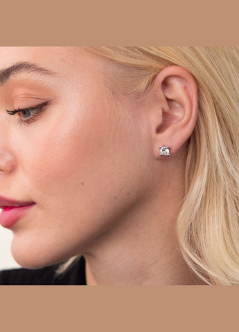 Срібні сережки - пусети з фіанітами 122165 Oniks (264025270)