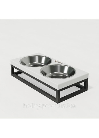 Миски на подставке для маленьких собак и кошек Base XS (2×0,25 л) BXS-28145-GRWH Hollky (365652713)