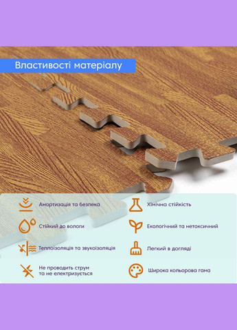 Підлога пазл - модульне підлогове покриття 600x600x10мм золоте дерево (МР2) SW-00000022 Sticker Wall (327088926)