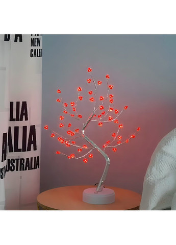 Настільний нічник у вигляді дерева з теплим білим світлом роботою від USB батарейок 50 см (480426-Prob) Бонсай із серцями Unbranded (335206753)