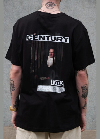Оверсайз футболка з принтом century black Without (325989265)