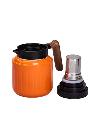 Чайник-термос 1 л із заварником та датчиком температури помаранчевий Yiwu (332987204)