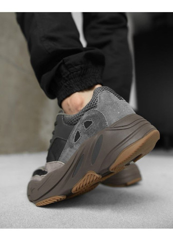 Серые демисезонные мужские кроссовки boost brown/grey No Brand