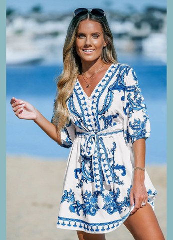 Белое кэжуал платье CUPSHE с рисунком