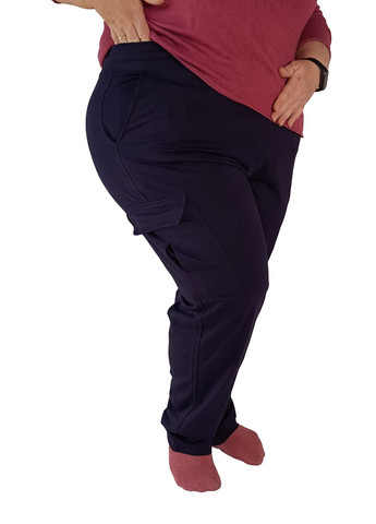 Спортивные штаны унисекс, темно-синие с боковыми карманами. No Brand (356727756)