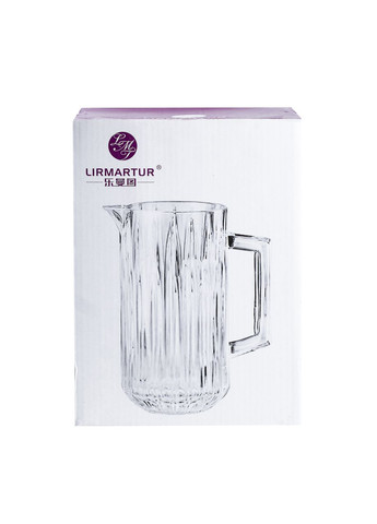 Глечик для напоїв Lirmartur 1,2 л гранований з товстого скла, янтарний TS Kitchen (323221703)