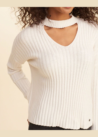 Молочный демисезонный свитер женский - свитер 10031 hc2921w Hollister