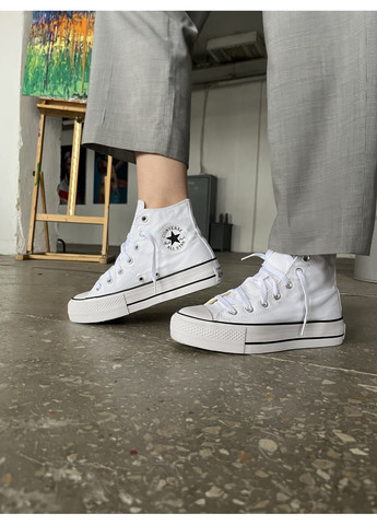 КЕДИ ЖІНОЧІ CONVERSE LIFT WHITE КОНВЕРС No Brand білі демісезони (369387298)