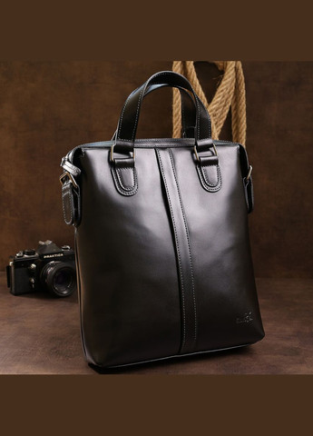 Шкіряна сумка крос боді чоловіча месенджер через плече чорна 11287 Shvigel (329195200)