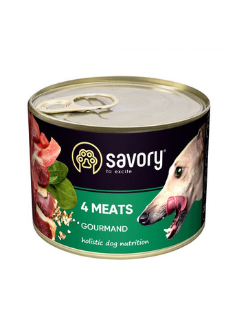 Влажный корм для собак с мясным ассорти, 200г Savory (292258661)
