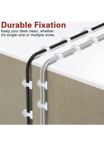 Органайзер Фиксатор кабеля держатель для проволоки самоклеящийся 3M 20 шт М Белый Lencent (358935014)