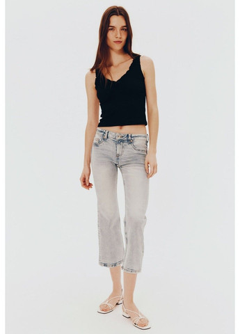 Женский приталенный топ из трикотажа (58361) XXS Черный H&M (337498892)