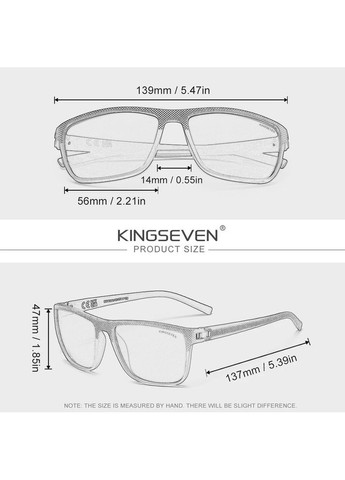 Чоловічі поляризаційні сонцезахисні окуляри LC755 Transparent Red KINGSEVEN (368626701)