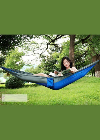 Гамак туристичний підвісний 270x140 см чорний із синім (Н051061) CamP (349844258)