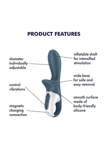 Анальный вибратор Air Pump Booty 2, надувается Satisfyer (303894276)