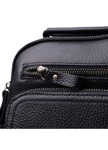 Сумка планшет через плече чоловіча з натуральної шкіри для телефону та документів середня Чорний 38346 Vintage (355245243)