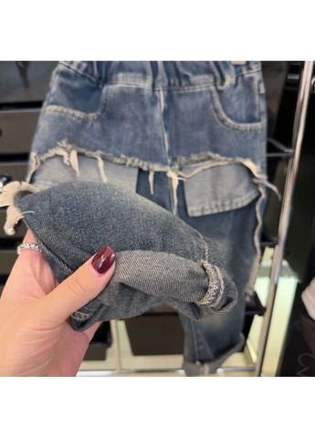 Синие демисезонные детские джинсы No Brand