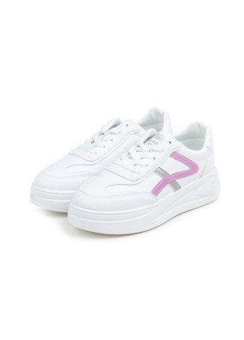 Белые всесезонные кроссовки Fashion 568 біло-бузкові (35-40)
