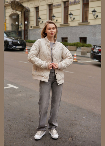 Молочная демисезонная женская демисезонная куртка бомбер «city mood» 951752 Lusskiri