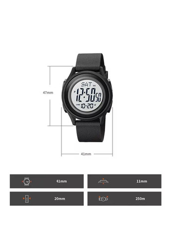 Мужские спортивные наручные часы 1893 (Черный с белым циферблатом) Skmei (314484026)