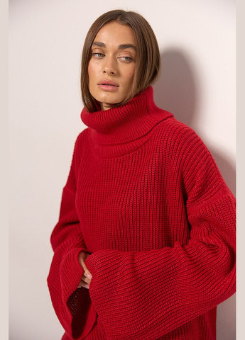 Жіночий вязаний светр oversize чорний з розрізом ззаду на комірі Arjen (307814979)