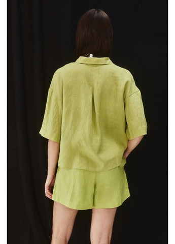 Жіночі лляні шорти Н&М (56975) XS Зелені H&M (291903276)