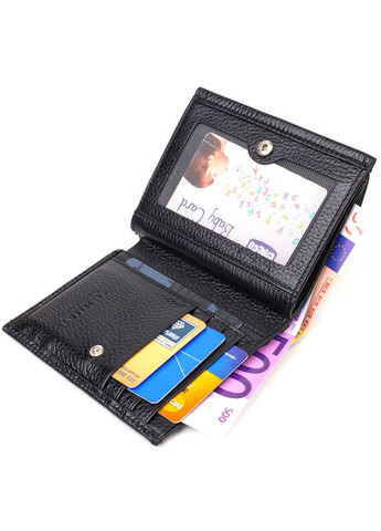 Женский кошелек из натуральной кожи с монетницей и отделениями под карты черный (sku_21817) No Brand (328218657)