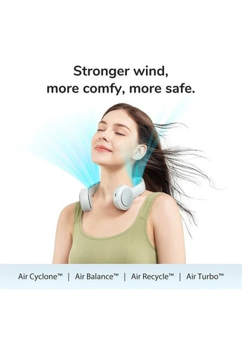 Вентилятор на шею FA31 5 Вт портативный с аккумулятором 4500 мАч + 4 режима обдува JISULIFE (331770968)