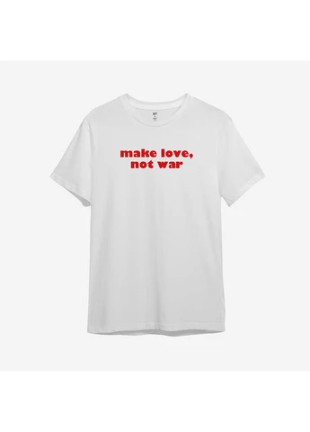 Біла футболка з принтом "make love, not war" (10035726723) з коротким рукавом ТiШОТКА