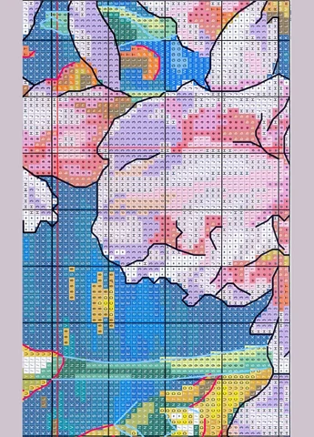 Набор для вышивания по нанесённой на канву схеме "Iris pool". AIDA 14CT printed, 37*52 см Joy Sunday (313613090)