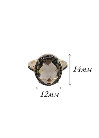 Золота каблучка з димчастим кварцем, червоне золото 585 (16,5) 1191070101-4к SOVA jewelry house (355795772)