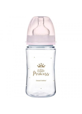 Пляшечка для годування Canpol Babies royal baby з широким отвором 240 мл рожева (268141692)