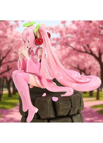 Колекційна фігурка Sakura Miku 14 см Furyu Noodle Stopper з ПВХ, статуетка Хацуне Міку рожевого кольору для колекції No Brand (362682291)
