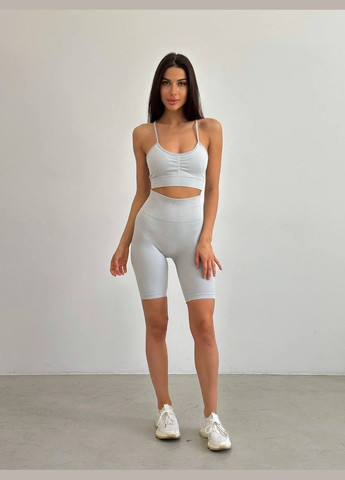 Женский двойка для фитнеса светло-серый No Brand костюм (319845100)