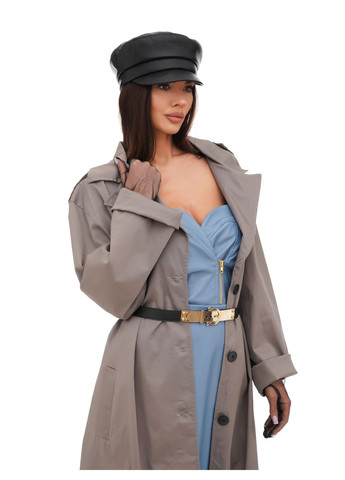 Женская кепка-фуражка, кожаная, чёрная — эффектный акцент в любом образе VECONS Фуражка (321971357)